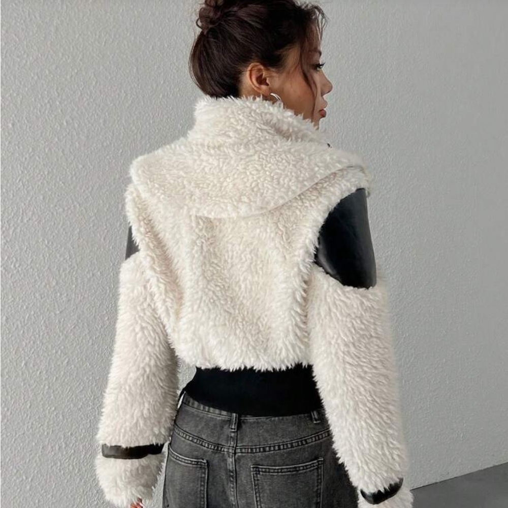 Black and White Teddy Jacket - Picture 6 of 6